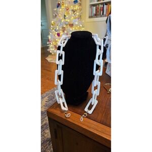 Vintage Cream Chunky Eyeglass Holder Link Chain Lanyard Acrylic